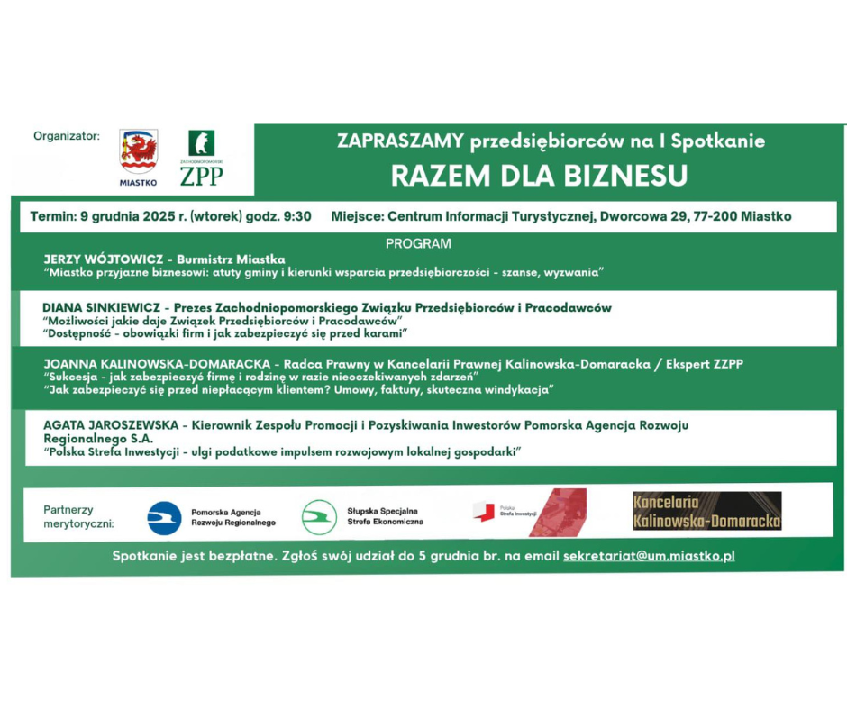 Zdjęcie: RAZEM DLA BIZNESU – MIASTECKIE SPOTKANIE PRZEDSIĘBIORCÓW