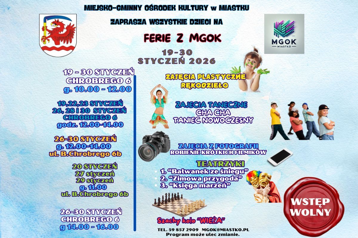 Plakat: Ferie z MGOK