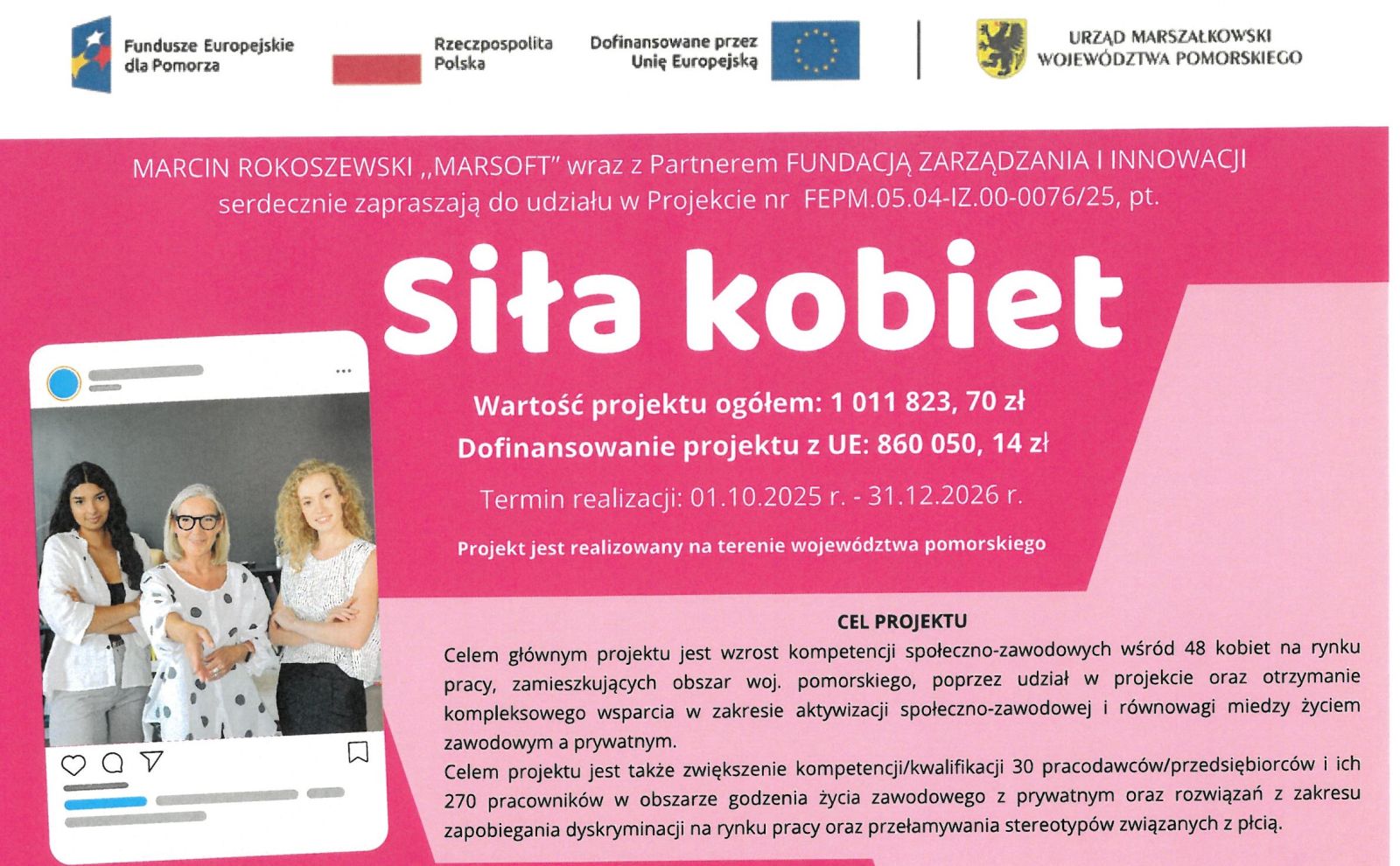 Zdjęcie: Rozpoczęcie realizacji projektu „Siła kobiet”